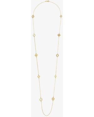 Tory Burch Kira Clover Long Necklace - White