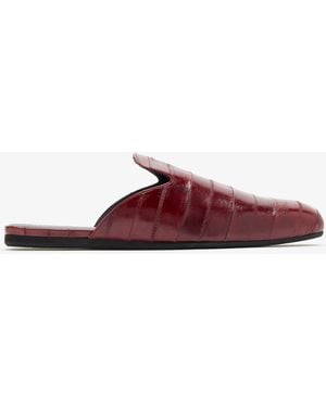 Giuseppe Zanotti Crocodile-Embossed Leather Slippers - Purple