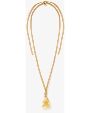 Bottega Veneta Drop Leather Necklace - White