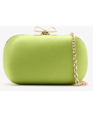 Self-Portrait Satin Clutch - Green