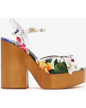 Dolce & Gabbana Jacquard Platform Sandals - Multicolor