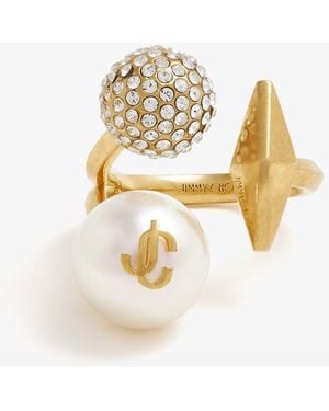Jimmy Choo Multi Charm Ring - White