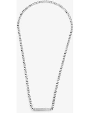 Burberry Engraved Check Chain Necklace - White