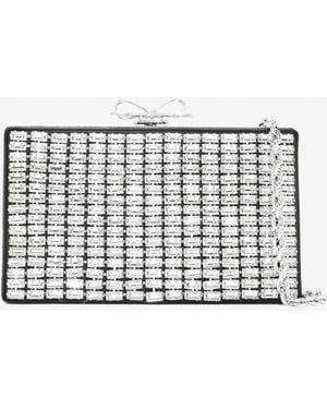 Self-Portrait Chainmail Clutch Bag - White