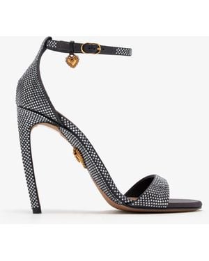 Dolce & Gabbana Rhinestone-Embellished Satin Sandals - White