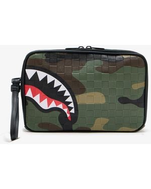 Sprayground Woodland Camo Check Toiletry Bag - Green