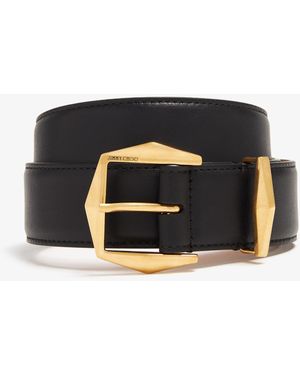 Jimmy Choo Diamond Clasp Belt - Black