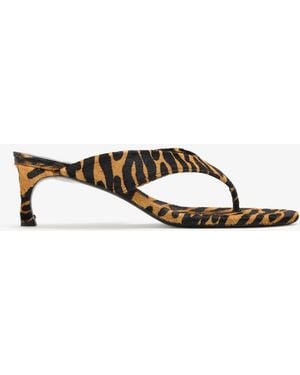 ROTATE BIRGER CHRISTENSEN Tiger-Print Thong Sandals - White