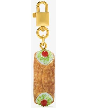 Dolce & Gabbana Sicily Cannolo Keychain Bag Charm - White