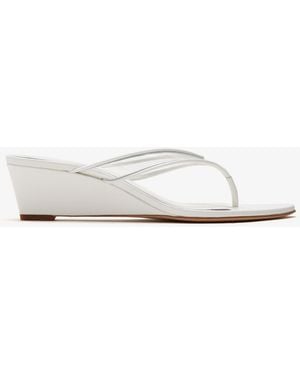 Veronica Beard Clea Wedge Sandals - White