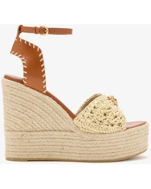 Versace Medusa Wedge Sandals - Natural