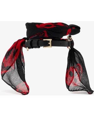 McQueen Skull Scarf Double Wrap Bracelet - White