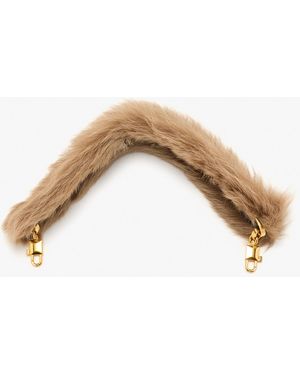 Dolce & Gabbana Shearling Leather Bag Strap - Natural