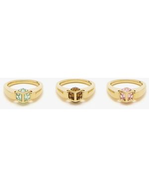 Jimmy Choo Jc Cube Triple Ring Set - Natural