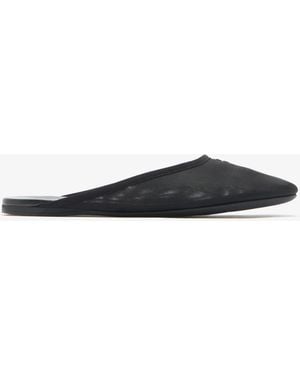 Miu Miu Mesh Fabric Slippers - White