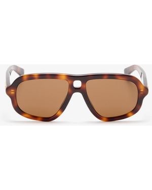 Bottega Veneta Sophia Ribbon Aviator Sunglasses - Brown