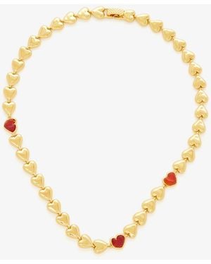Ryenn's Eyes Carnelian Endless Hearts Necklace - Metallic