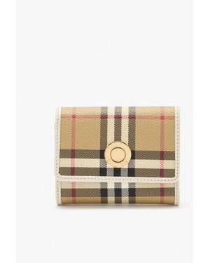 Burberry Small Check Folding Wallet - Natural