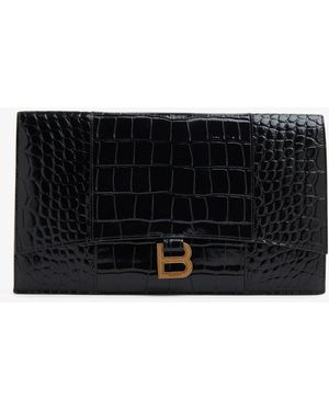 Balenciaga Hourglass Flat Pouch - Black