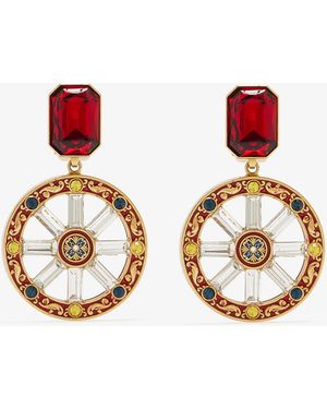 Dolce & Gabbana Carretto Wheel Clip Earrings - Red