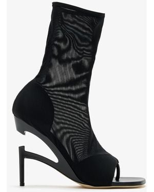 NVL-GARDE Broken Heel Ankle Sock Boots - Black
