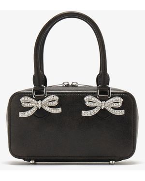 Self-Portrait Distressed Mini Tote Bag - Black