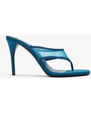 Alaïa Mesh Thong Mules - Blue
