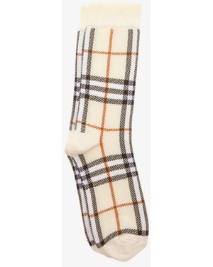 Burberry Check Cotton Socks - White