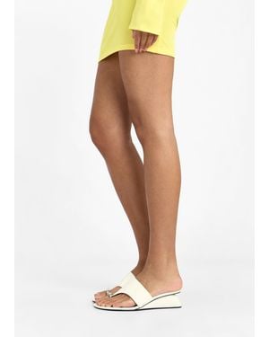 Tory Burch Pierced Wedge Sandals - White