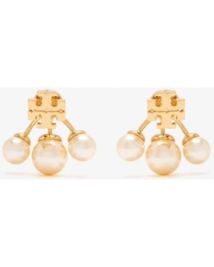 Tory Burch Moondance Pearl Front-Back Earrings - Natural
