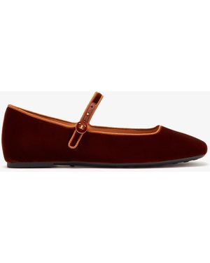 Tod's Velvet Ballerina Flats - Brown