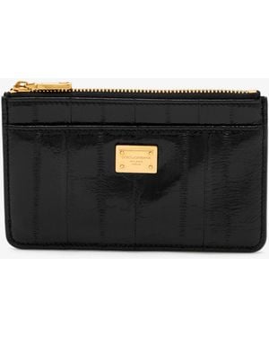 Dolce & Gabbana Eel Card Holder - Black