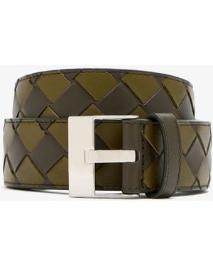 Bottega Veneta Intrecciato Belt - Green