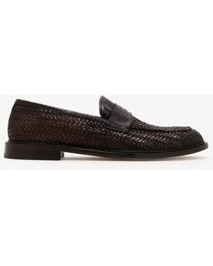 Sturlini Woven Leather Loafers - White