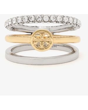 Tory Burch Miller Pave Stacking Ring - White