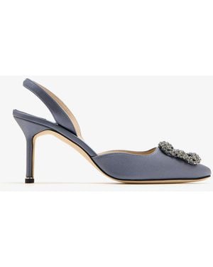 Manolo Blahnik Hangisli Slingback Pumps - White