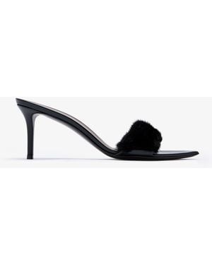 Giuseppe Zanotti Fur Mules - White