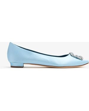 Manolo Blahnik Hangisi Ballerina Flats - Blue