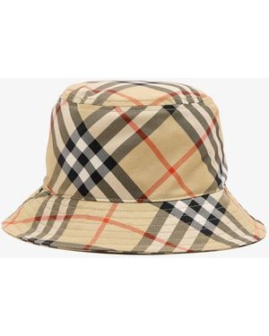 Burberry Check Ekd Bucket Hat - Natural