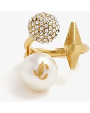 Jimmy Choo Multi Charm Ring - White