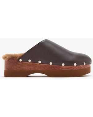 Le Monde Beryl Leather Clogs - Brown
