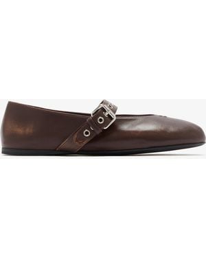 Miu Miu Nappa Leather Ballerinas - White