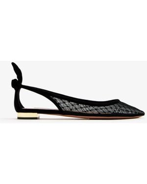 Aquazzura Bow Tie Ballet Flats - White