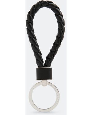 Bottega Veneta Intrecciato-Woven Leather Keyring - White