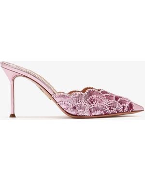 Aquazzura Ce Soir 85 Mules - Pink