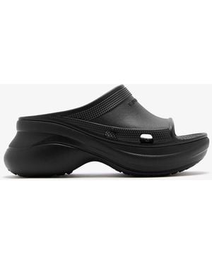 Balenciaga Pool Crocs Slide Sandals - Black