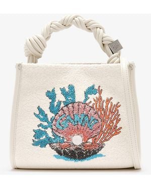 Ganni Small Bou Shopper Bag - White