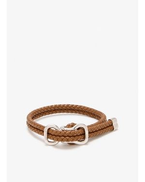 Bottega Veneta Woven Leather Bracelet - White