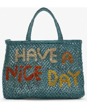 The Jacksons Small 'Have A Nice Day' Tote Bag - Blue