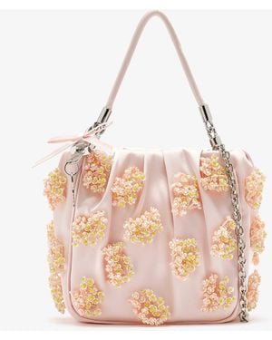 Self-Portrait Floral Beaded Tote Bag - Pink